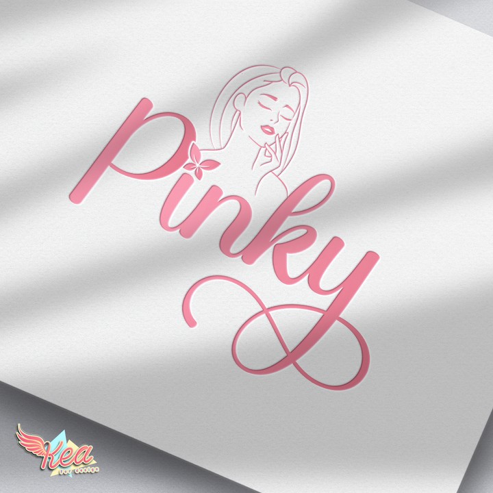 شعار pinky لمنتجات التجميل