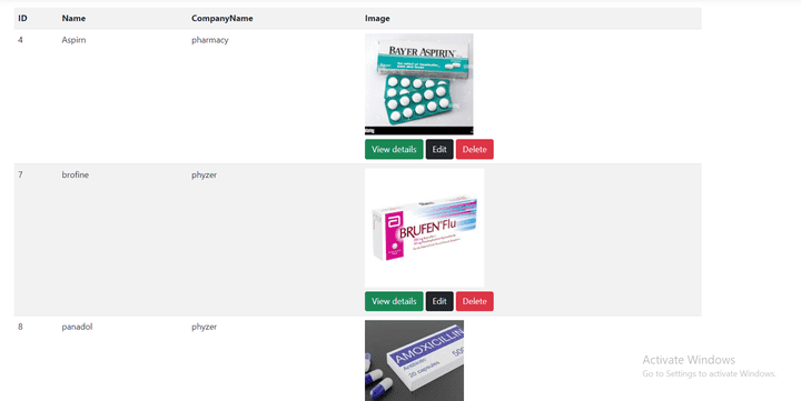 تطوير نظام إدارة أدوية وشركات ادوية باستخدام MVC و SQL و C# مع Bootstrap