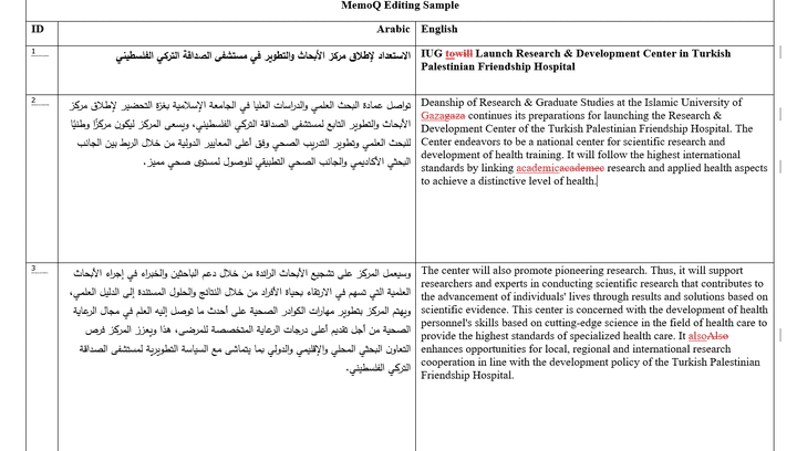 MemoQ editing sample