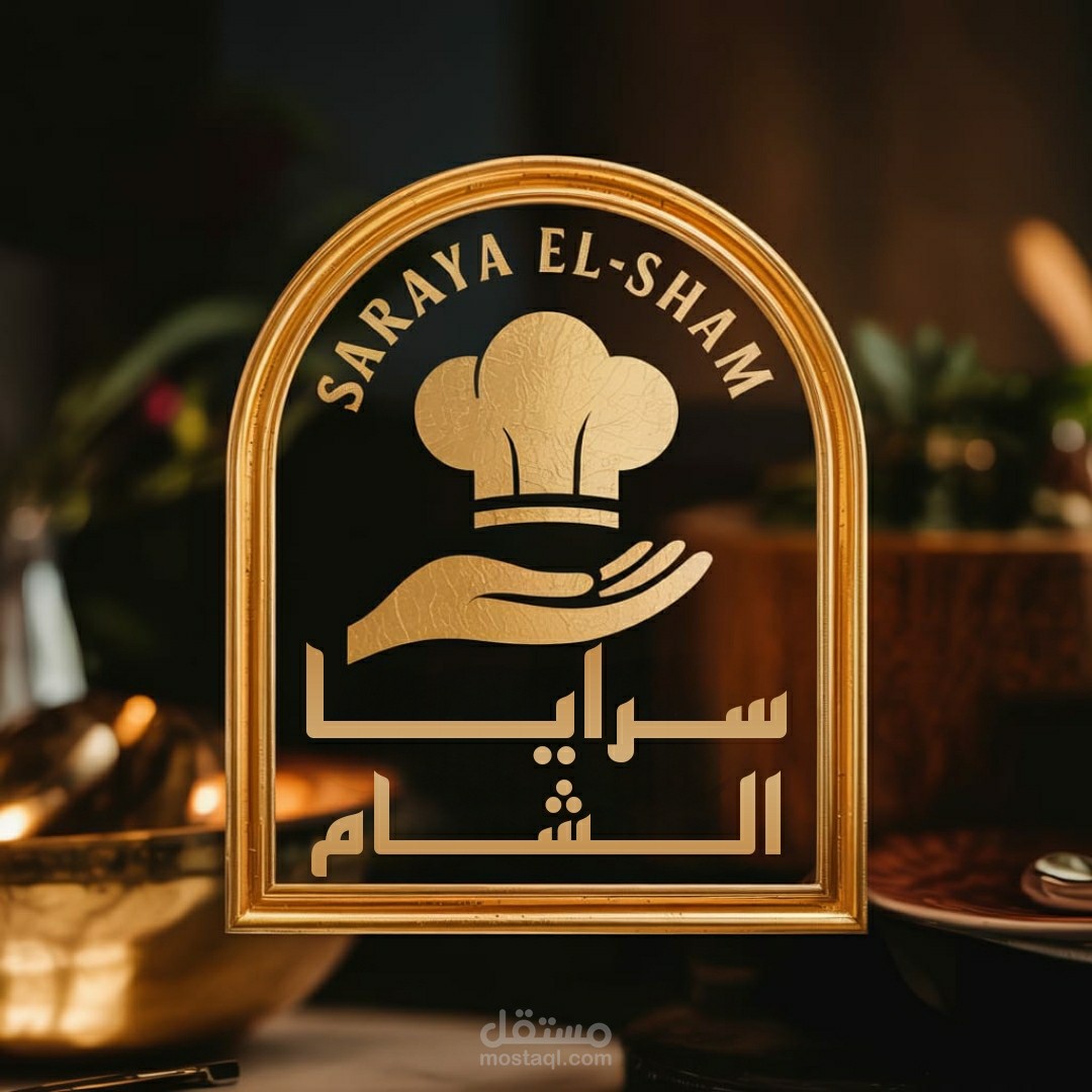 تصميم شعار احترافي لمطعم "سرايا الشام – SARAYA EL-SHAM"