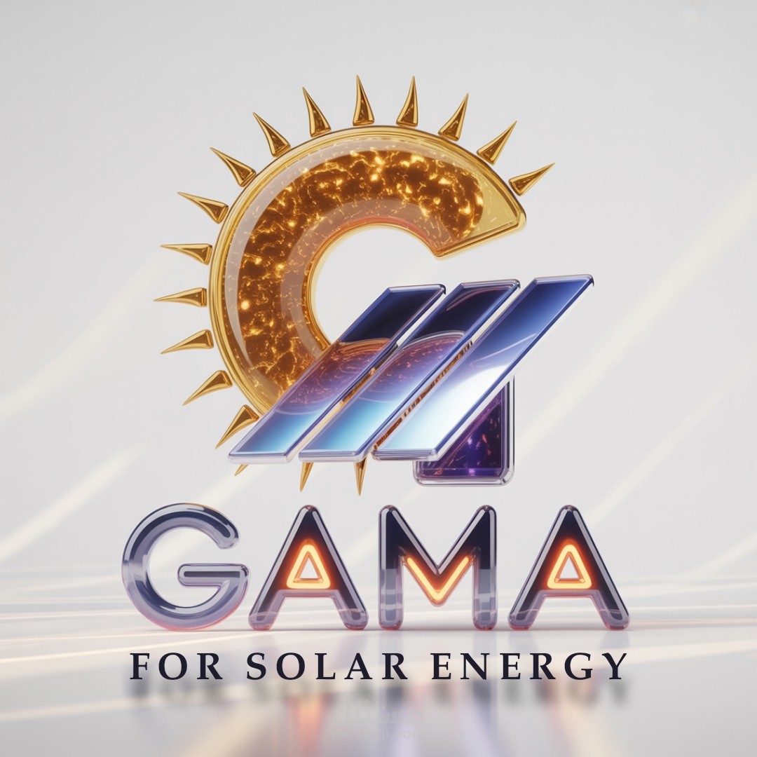 تصميم شعار ثلاثي الأبعاد مبتكر لشركة "GAMA" للطاقة الشمسية