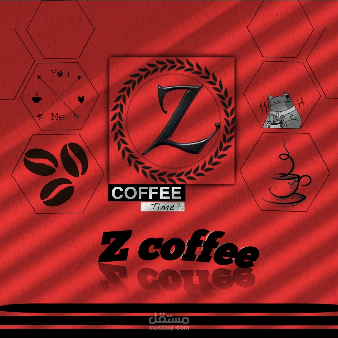 تصميم شعار z coffee للسوشل ميديا