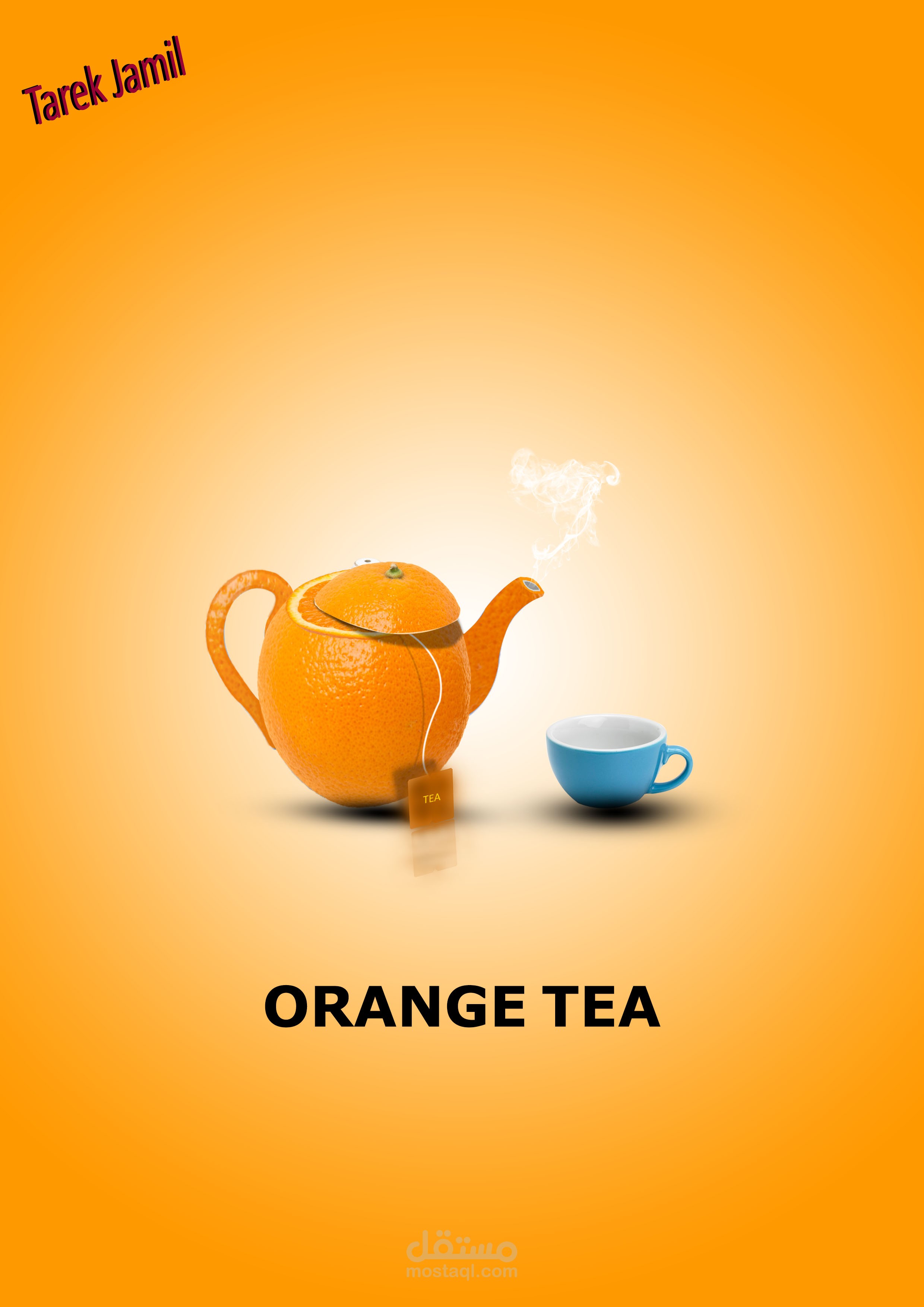 تصميم بوستر اعلاني Orange tea