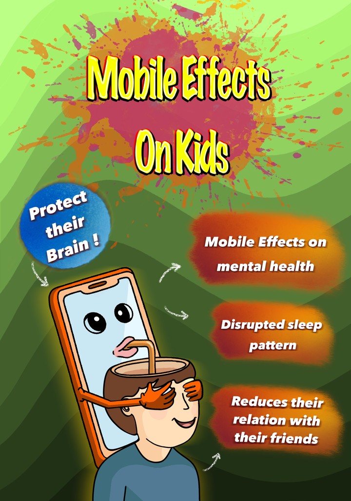 هذه نشرة إعلانية تتكلم عن تأثير الجوالات على الأطفال و على صحتهم