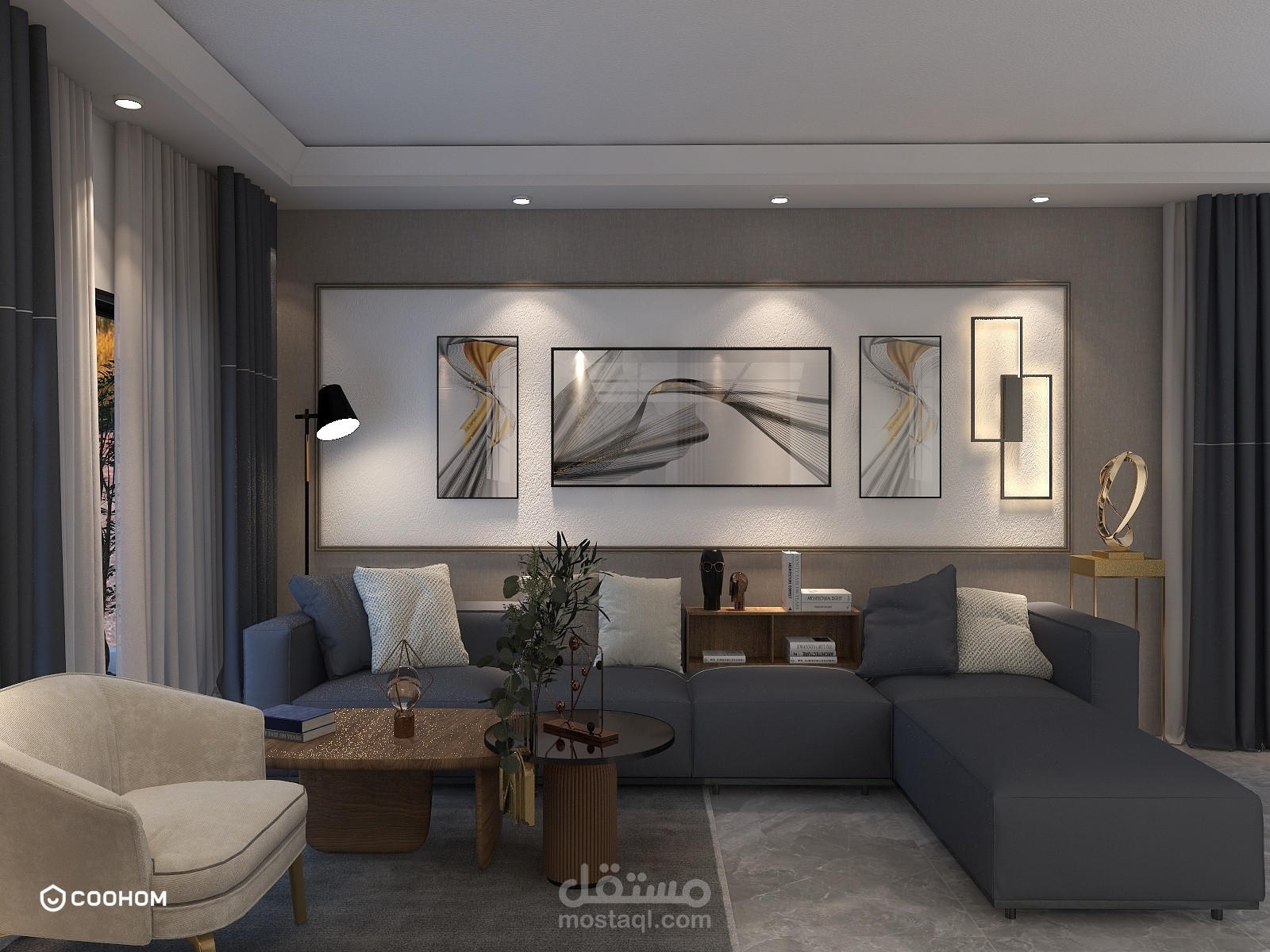 (open space (living room , Dining room &open kitchen | مستقل