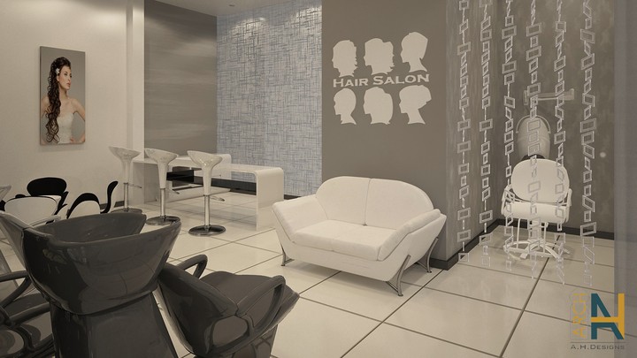 Implemented  hairdressing salon in al-Riyad- تصميم صالون حلاقة للسيدات تم تنفيذه في السعودية