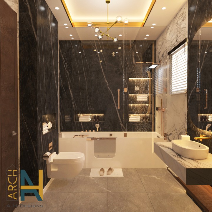 Two ideas for a bathroom فكرتان لتصميم حمام