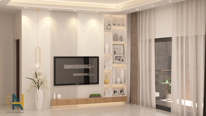 تصميمي لجدار تلفزيون  Design for a TV wall