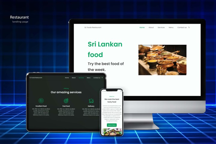 ️ Landing Page لمطعم — تصميم وبرمجة كاملة