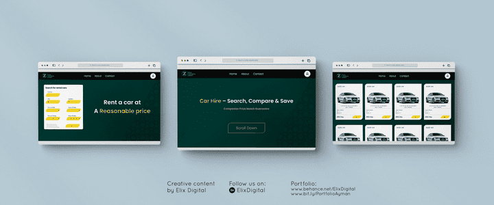 العلامة التجارية - وكالة لتأجير السيارات  Zoga Cars (Full Project)