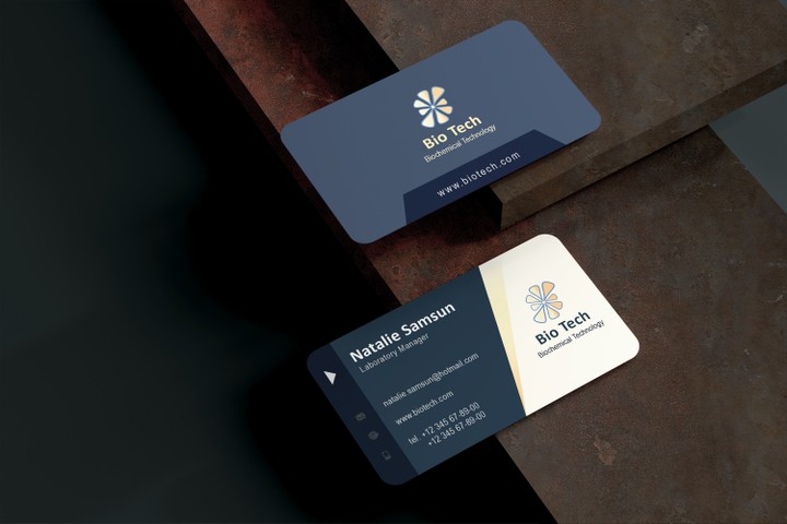 Business Card Design- تصميم كرت عمل لمختبر تكنولوجيا البيوكيميائية