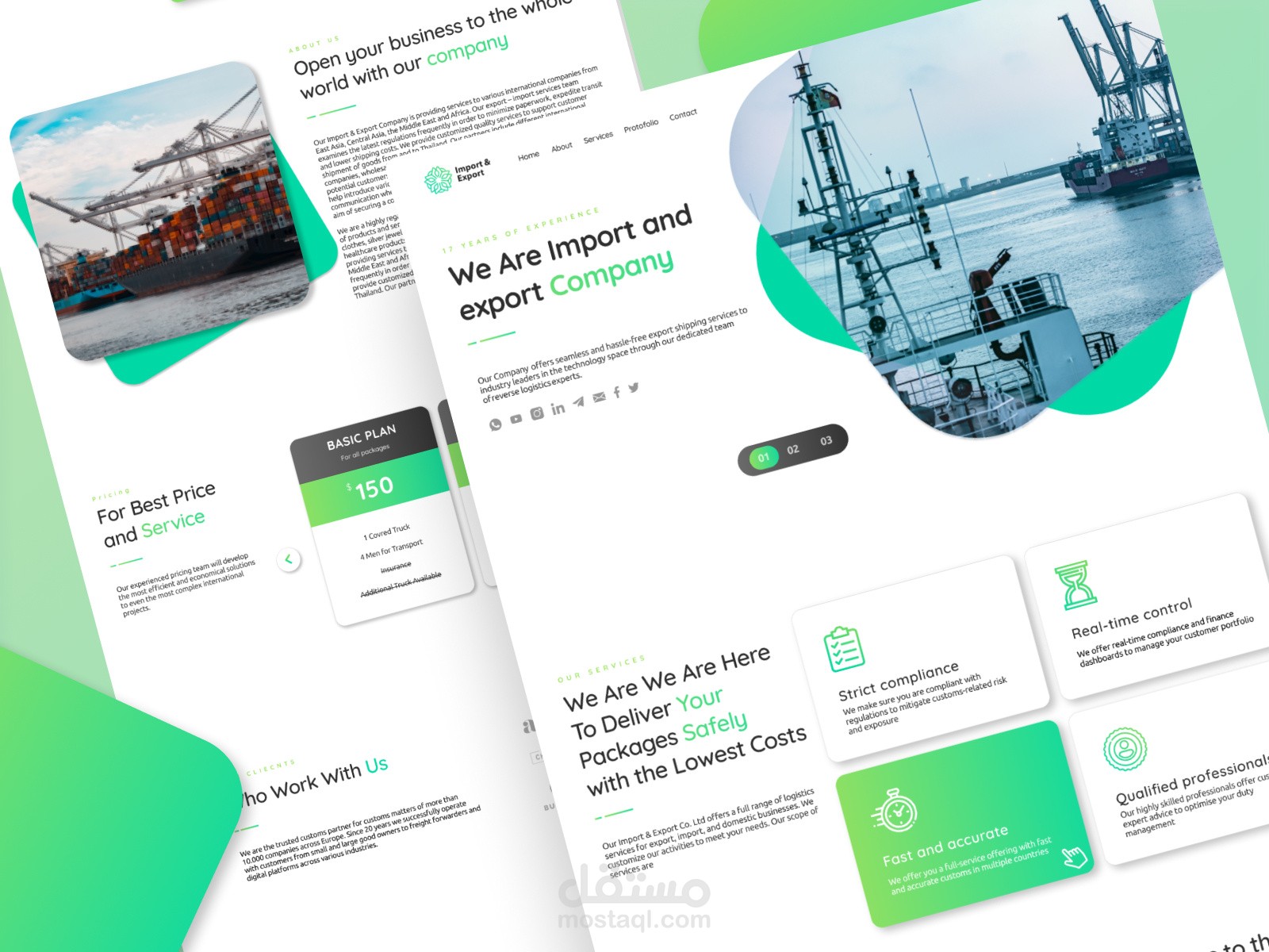Basic Import/Export Landing page