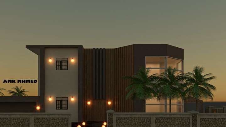 New modern villa with landscape