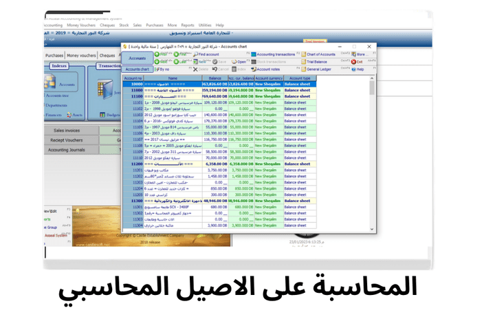 المحاسبة على برنامج الاصيل المحاسبي