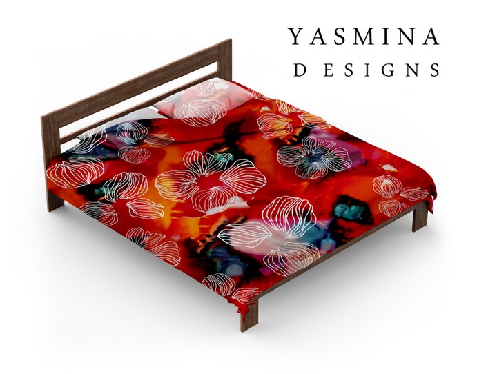 تصميم لملاية سرير(bed cover design)
