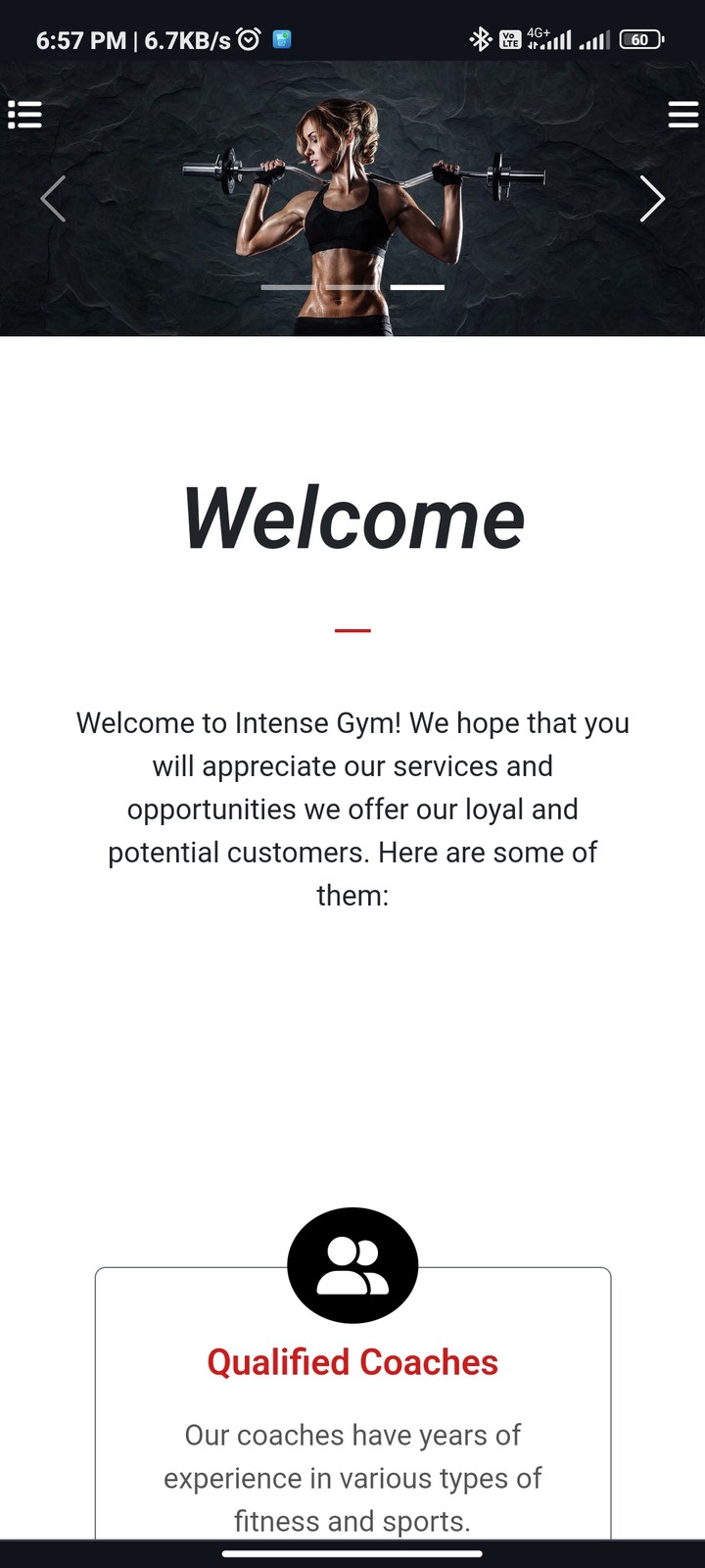 Gym website