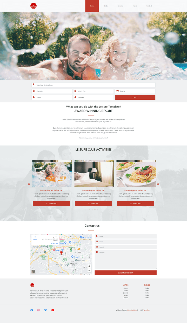 تصميم موقع فندق للحجز والإستعلام