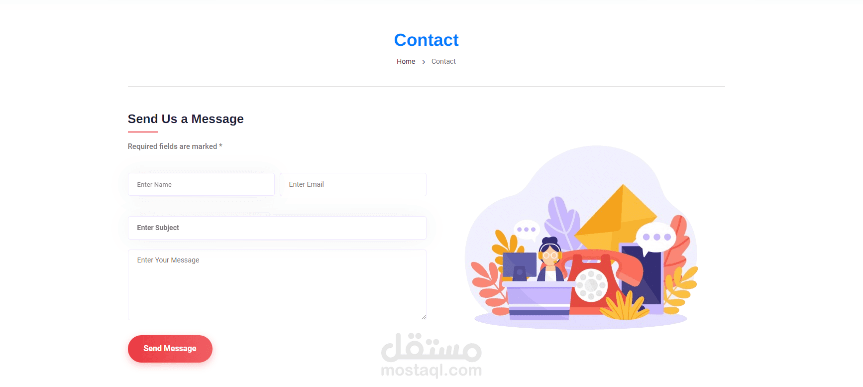 برمجة فورم صفحة contact متوافق مع ووردبريس بدون اي اضافات