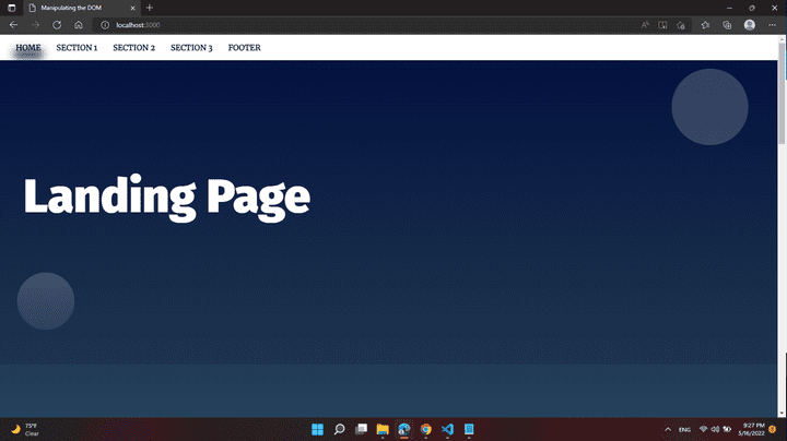 landing page