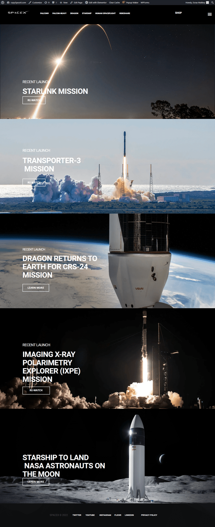 cloning spacex site