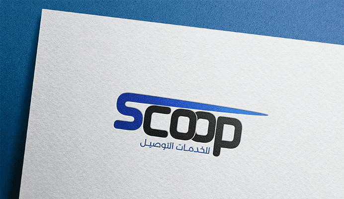 تصميم لوجو بإسم scoop لخدمات التوصيل