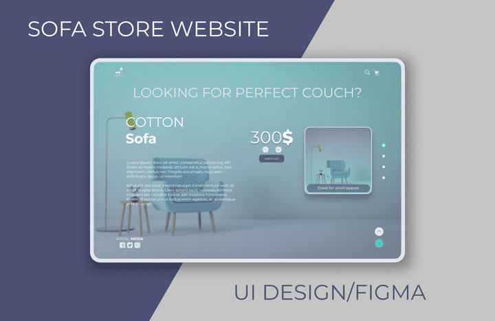 تصميم موقع بيع الأثاث Sofa store website UI design