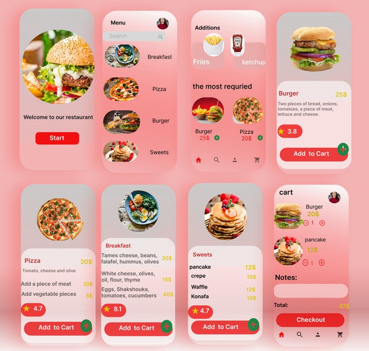 Food Ordering Mobile App Design in Figma