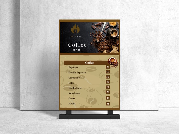 Menu Design for a coffee shop