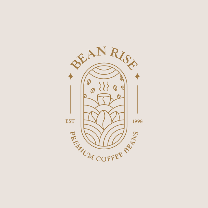 BEAN RISE , Coffee brand logo design - لوجو ديزاين لبراند قهوة