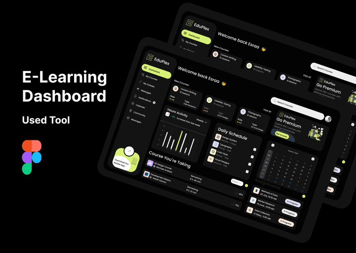 لوحة تحكم خاصة بموقع تعلم إلكتروني E-Learning Dashboard