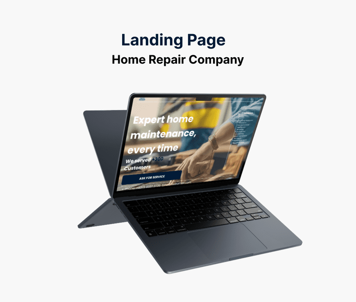 صفحة هبوط خاصة بتصليحات المنازل Home Repair Landing Page