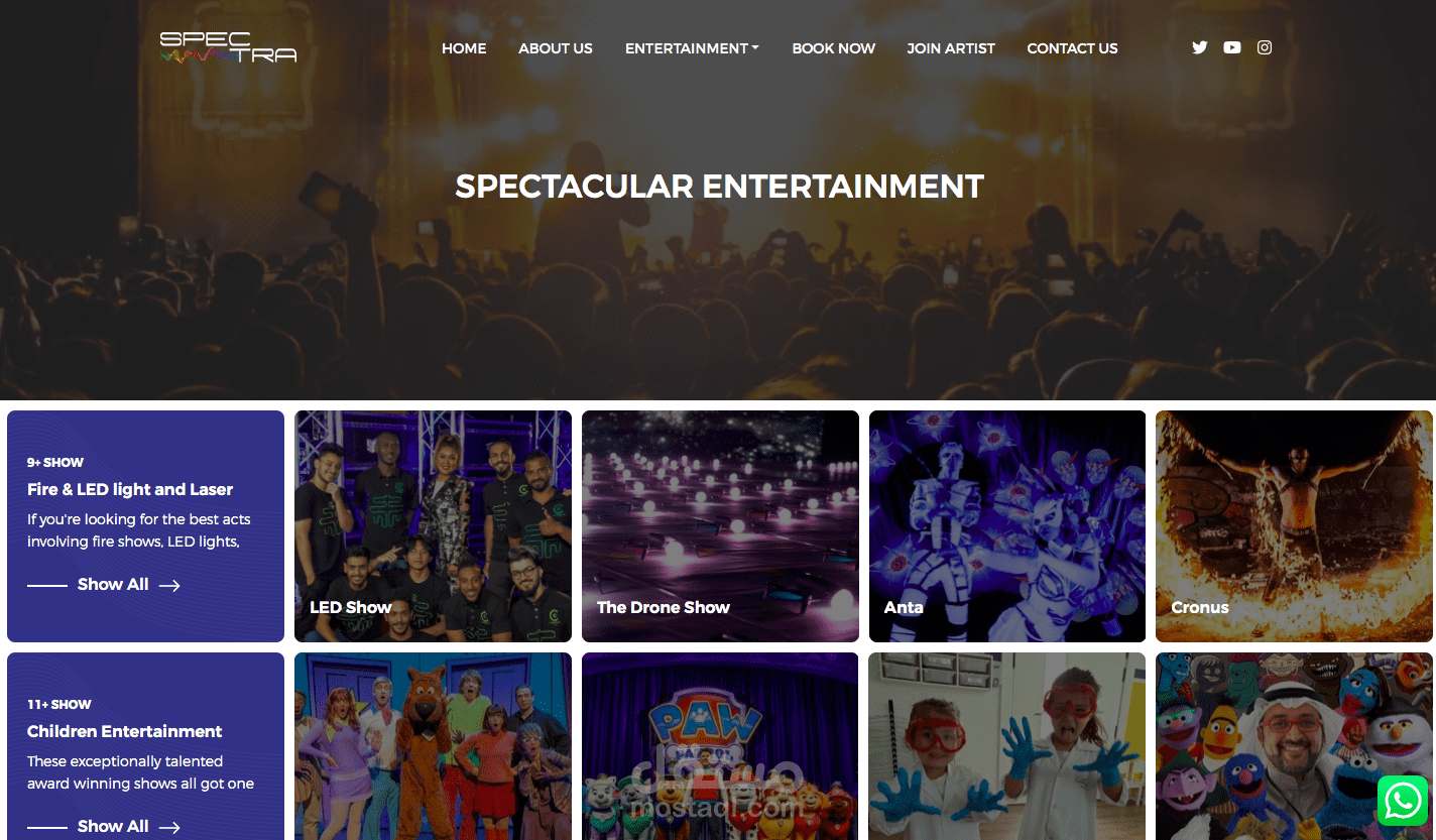 Spectra Entertainment Website in Saudi Arabia