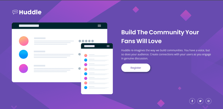 Huddle Landing Page