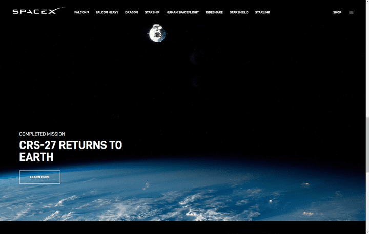 SpaceX clone website