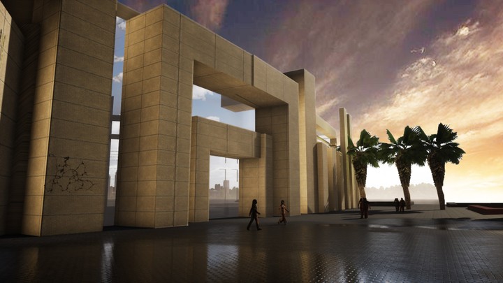 محاكات لتصميم جامعة في منطقة صحراويه