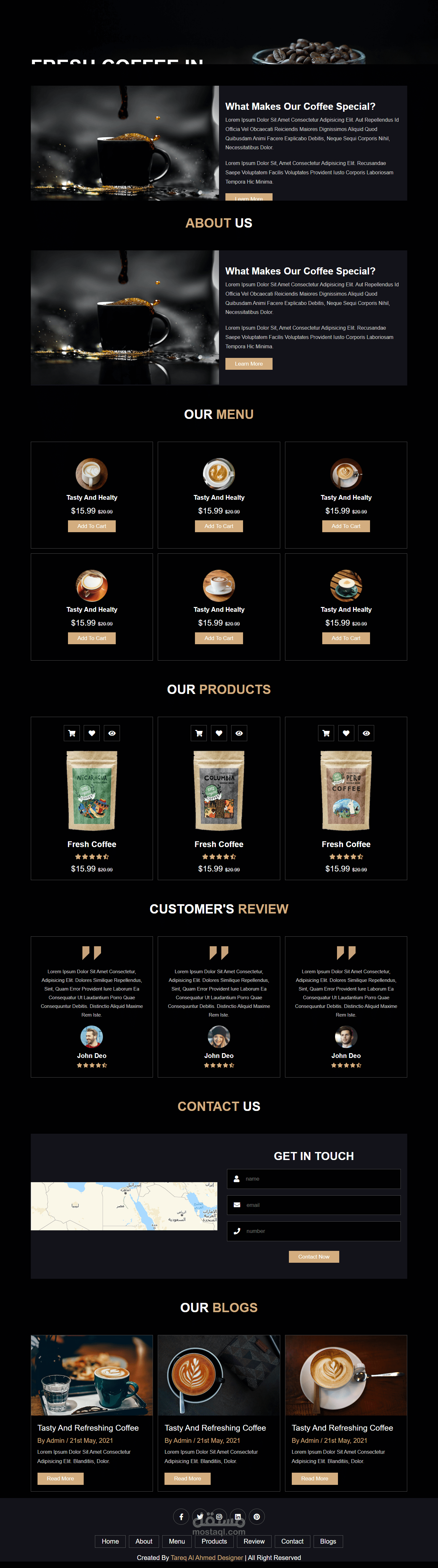 "Design website Responsive " coffee shope website