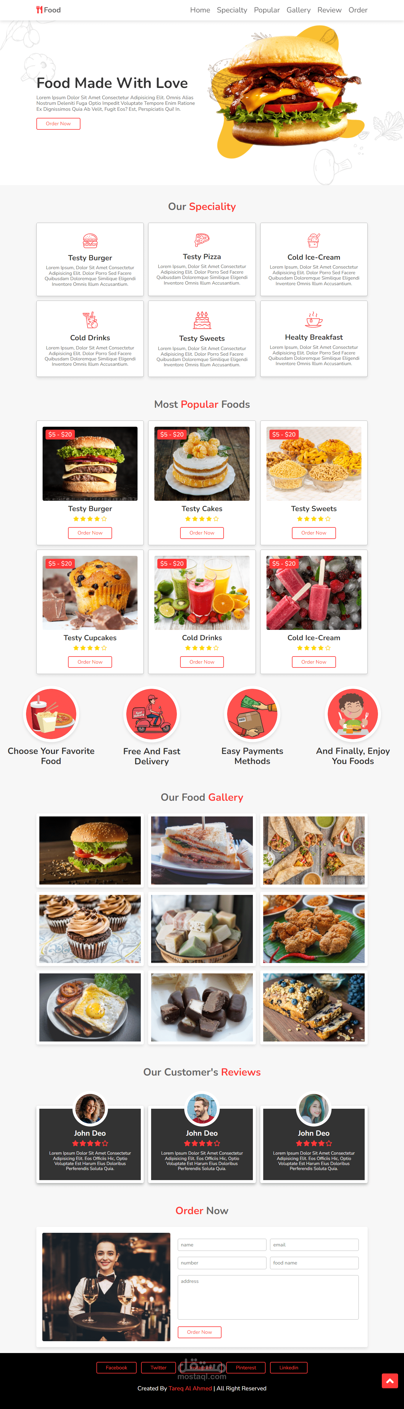 "Design website Responsive "Food Restaurant