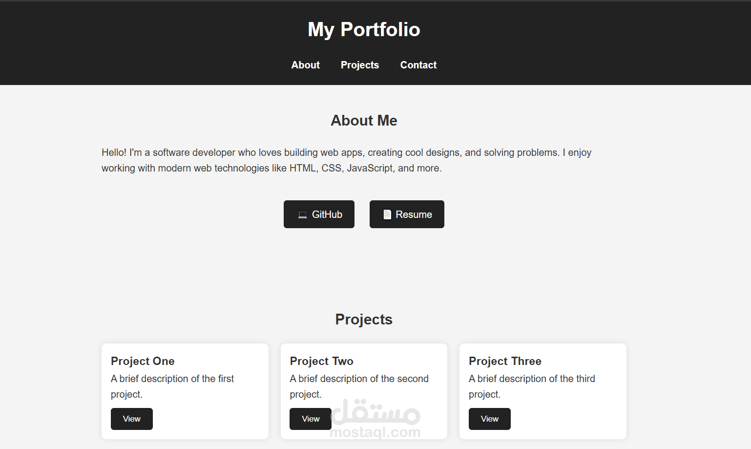portfolio webpage