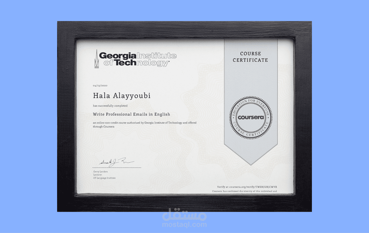 Coursera Certificate