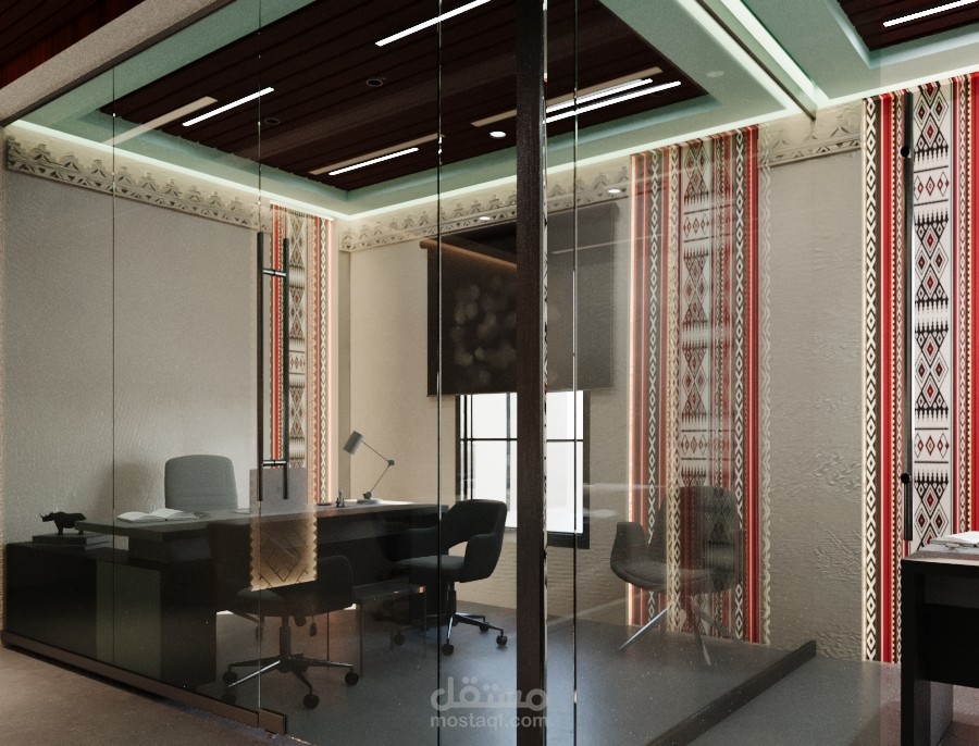 Interior Najdi modern office with - Riyadh | مستقل