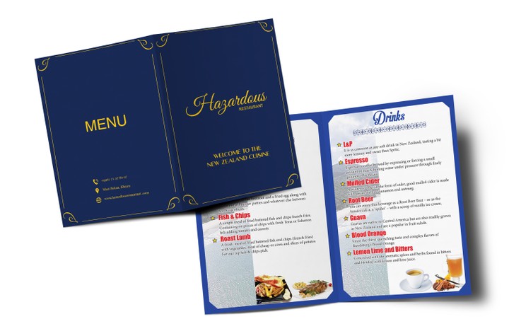 تصميم قوائم طعام Restaurant Menus Design