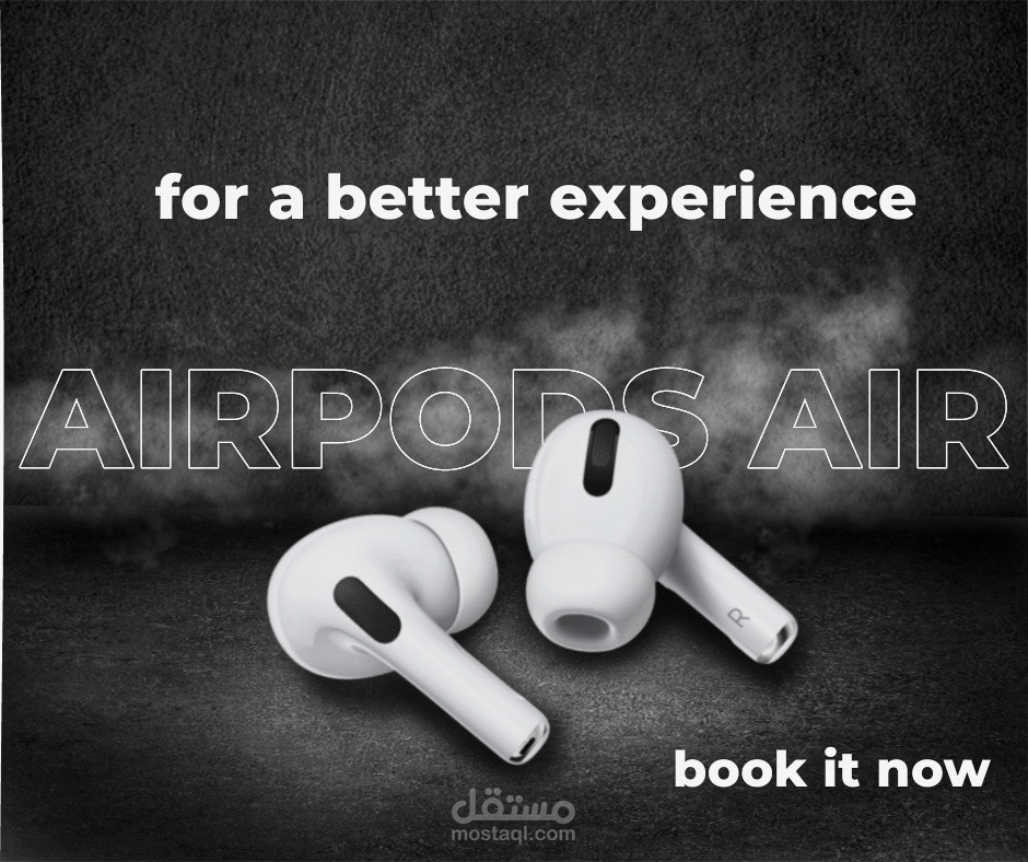 تصميم سوشيال ميديا لمساعات airpods  air