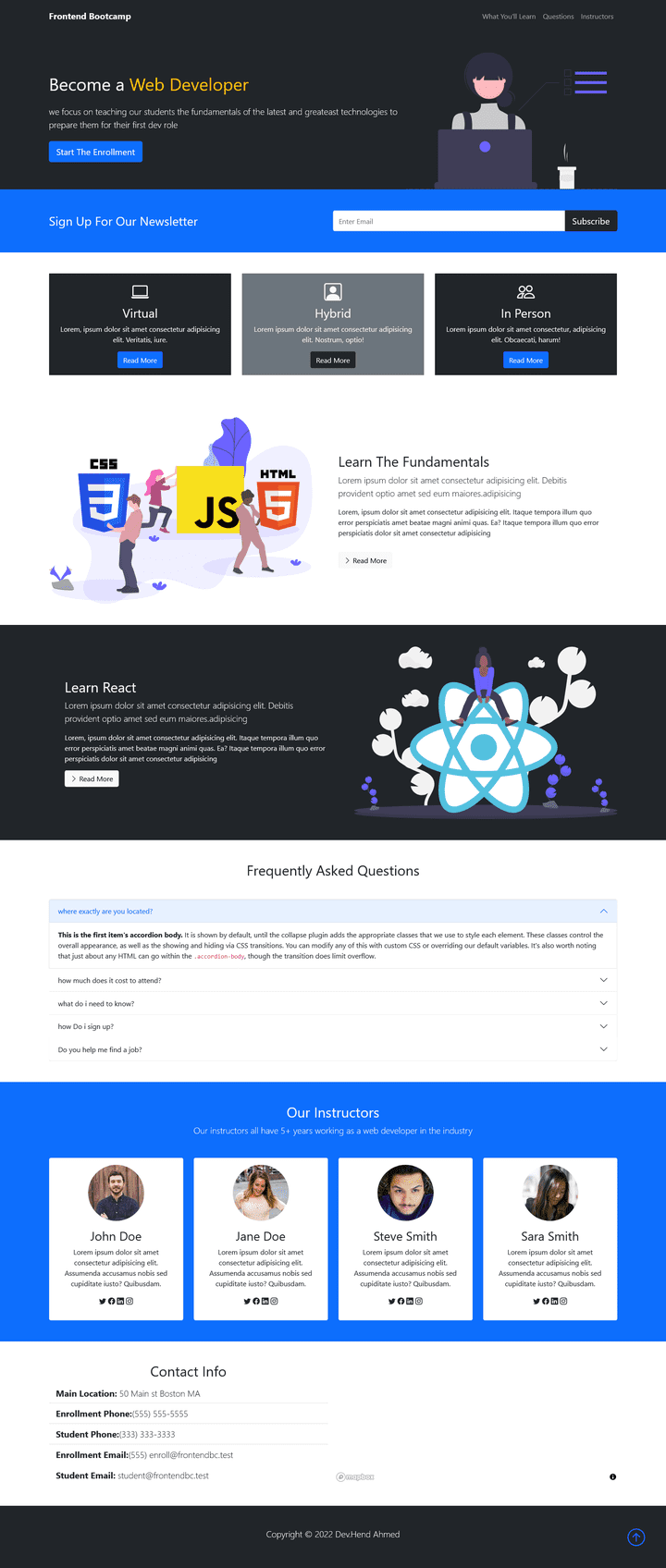 Front-end Bootcamp Responsive landing page