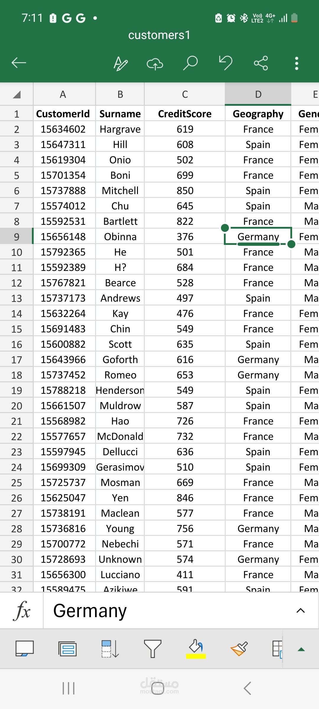 Data cleaning using excel power query