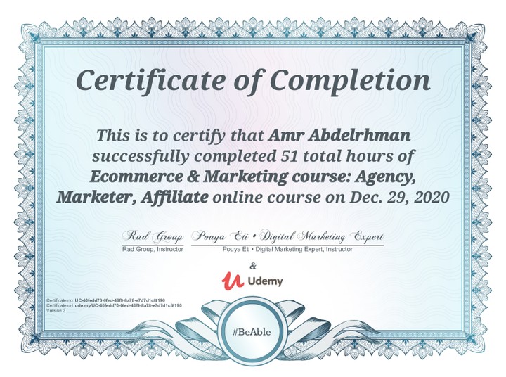 Ecommerce &Marketing Course