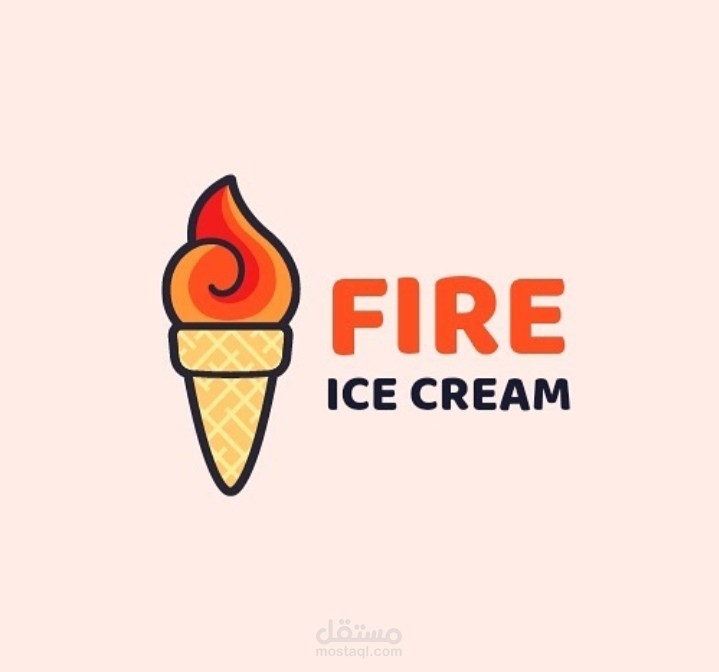 Fire ice-cream logo