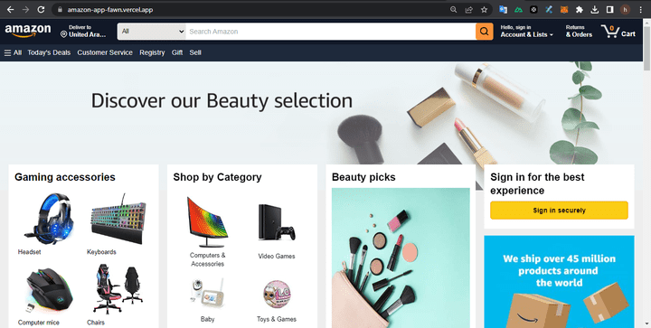 Amazon website