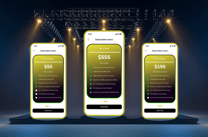 Subscription plans ui
