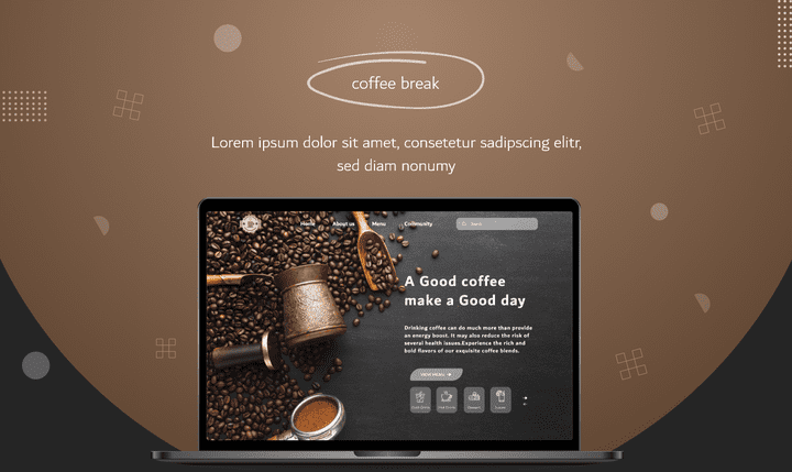 تصميم صفحة هبوط - Coffee landing page - UXUI Design