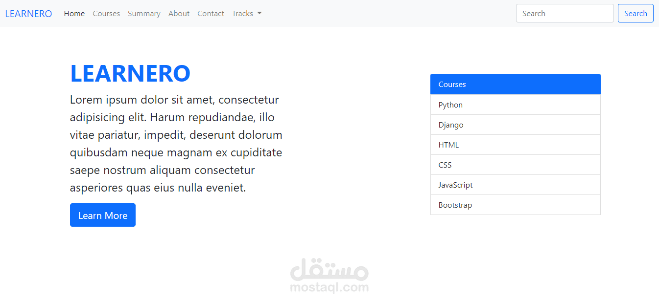 Bootstrap and jQuery Template مستقل